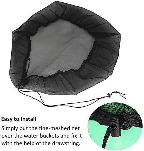 2 Pack Mesh Cover for Rain Barrel - Keep Mosquitoes and Debris Out of Water Collection Buckets - Accessories