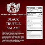 Angel's Salumi Black Truffle Salami – 6.5 oz Gourmet Artisanal Charcuterie – Humanely Raised Pork, Antibiotic & Hormone-Free, No MSG or Phosphates