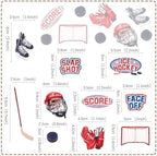 50PCS Edible Ice hockey Party Cupcake Toppers, Winter Sports Cake Decorations with Ice hockey & Snowflake Designs for Baby Shower, Birthday Party