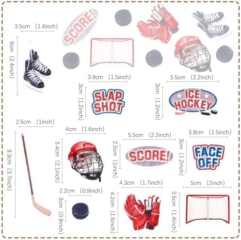 50PCS Edible Ice hockey Party Cupcake Toppers, Winter Sports Cake Decorations with Ice hockey & Snowflake Designs for Baby Shower, Birthday Party