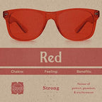 Red Color Therapy Glasses for Chakra Healing, Chromotherapy, and Mood