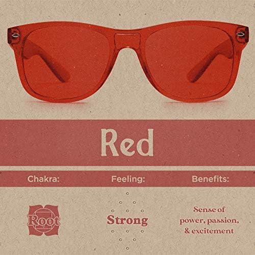 Red Color Therapy Glasses for Chakra Healing, Chromotherapy, and Mood