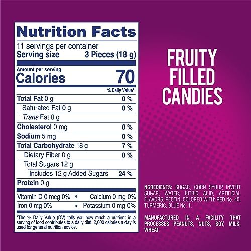 Colombina Sweet Delights – Fruity Filled Candies 7 Oz - Hard Shell and Liquid, Soft Center Candy –Pineapple, Grape, Green Apple, Strawberry Assorted Flavors - Individually Wrapped Candy Dishes, Party Bag Favors