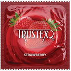 Trustex Strawberry Flavored Latex Condoms with Brass Pocket Case, 12 Count
