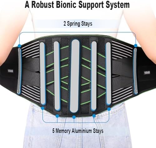 YAHA Back Brace for Lower Back Pain Relief for Women/Men with Lumbar Pad, Back Support Belt with 7 Stays for Heavy Lifting, Sedentariness, Breathable Lumbar Support for Herniated Disc, Sciatica - S