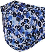 Trimming Shop Reusable Face Mask Washable Face Covering Bandana Face Mask, 3 Layer Cotton Face Mask Breathable Fashion Face Mask for Protection Against Pollution, Blue & White, 4pcs