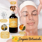 Calendula Oil Organic for Skin- Trauma Skincare from Local Infused Calendula Flowers, Eczema Oil, Certified Organic, 2 Oz