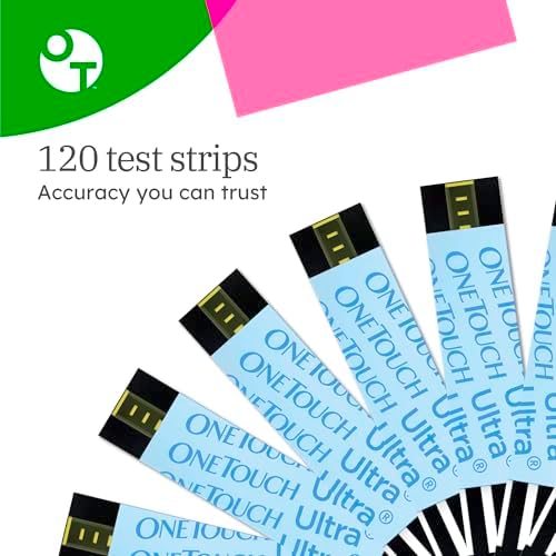 OneTouch Ultra Test Strips - 120 Count - Diabetic Test Strips for Blood Glucose Meter & Daily Blood Sugar Levels - 60 Count/Pack (2 Pack)