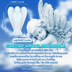 Hicarer 6 Pcs Small Crystal Angel Figurines Mini Guardian Statue Natural Gemstone Carved Pocket Crystal Figurines Stones Decor Gift 1.5 Inch Love Peace Healing(Bright Color)
