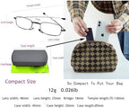 HIGHLIKE Hard Cases Folding Reading Glasses, Pocket Wallet Purse Compact Spring Hinge Readers, Transparent Clear Lens
