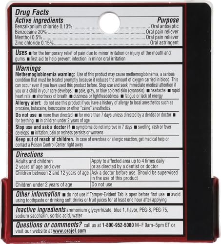 Orajel 4X for Toothache & Gum Pain Severe Gel Tube, No Color, 0.25 Ounce