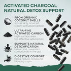 Wild Foods Activated Charcoal Capsules | 100% Organic Coconut Shells Active Tablets | Lab Tested & Non-GMO Pills | Made in USA (120 Capsules)