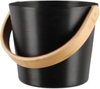 Rento Aluminum/Bamboo Black Sauna Pail