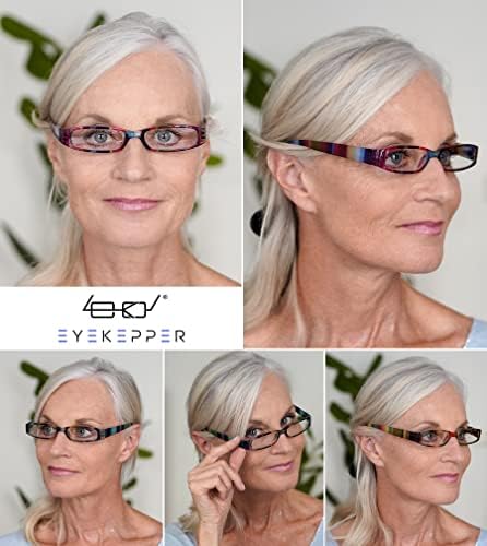 Eyekepper 3 Pairs Reading Glasses for Women Reading Striped Pattern Stylish Reading Eyeglasses