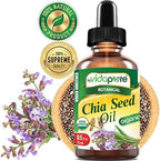MYVIDAPURE Organic CHIA SEED OIL Certified Organic 100% Natural Pure VIRGIN UNREFINED Undiluted Cold Pressed Carrier Oil for Face Skin Body Hair Lip Nails Anti-Aging Rich in Vitamin E (0.5 Fl Oz)