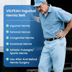 VELPEAU Hernia Belt for Men & Women - Bilateral/Double Inguinal, Groin Hernia Support Truss Underwear Briefs, Pain Relief Recovery Adjustable Strap with 2 Removable Medical Compression Pads (Black, M)