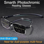 Generic Yiffany IntelliReaders Glasses, Titanium Far and near Dual-Use Reading Glasses, anti-blue light goggles