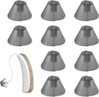 10 PCS Hearing Aid Domes Silicone Ear Tips,Universal Fit Replacement Ear Standard Receiver Tulip Domes Split Ear Rub Piece Comfortable Hearing Amplifier Kit,Perfect for Open Air (Open fit,Dark Gray）