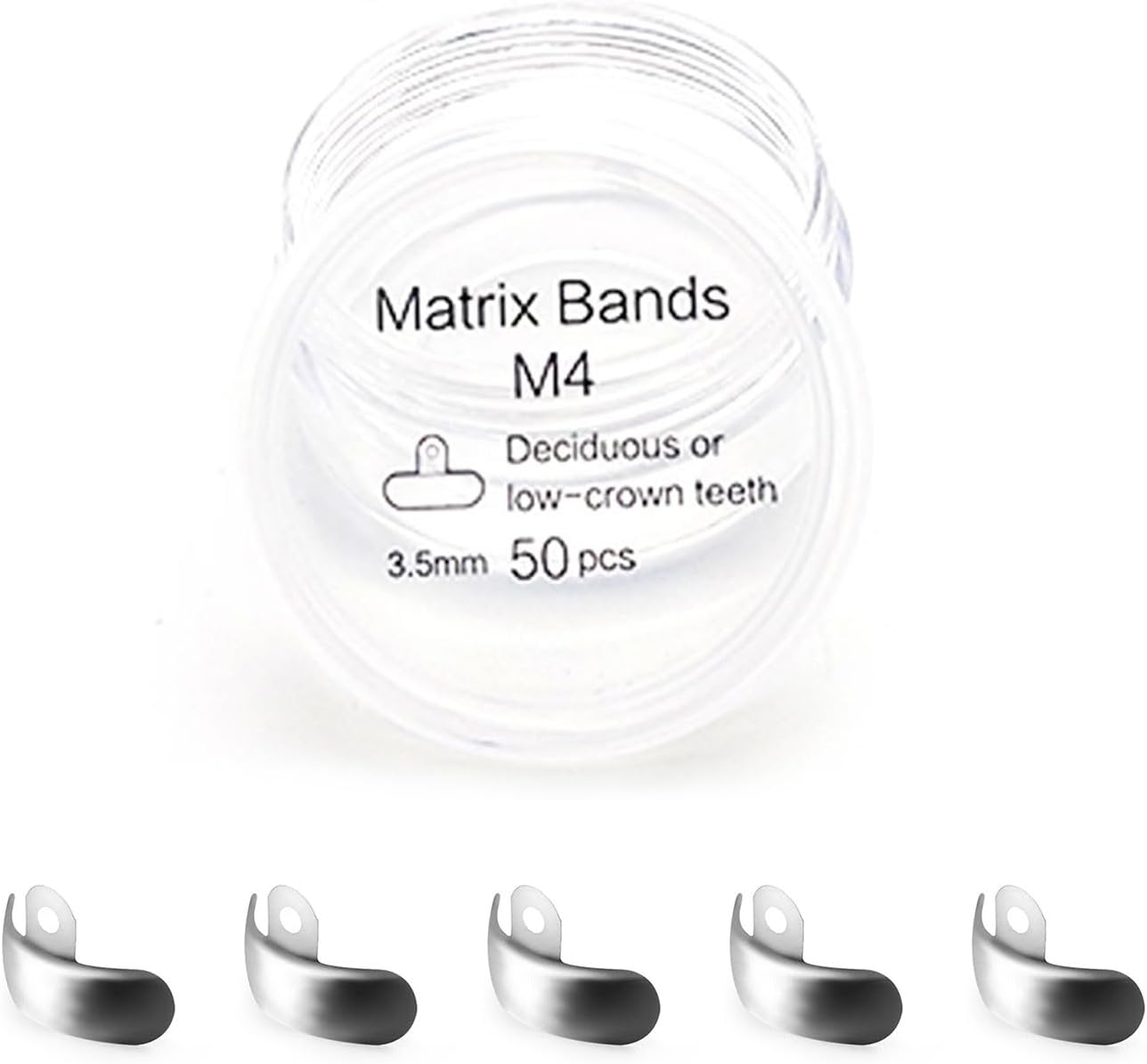 Dental Sectional Matrix System Dental Matrix Ring and Band Set, Dental Sectional Matrix Bands Ring, Dental Clip Clamp Ring, Matrix Bands for Dental Restorations.-3.5mm50pcs