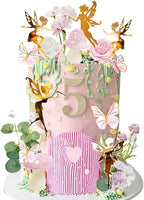 Fairy Cake Topper Fairy Garden Theme Cake Decor Pink Fairy Door for Birthday Baby Shower