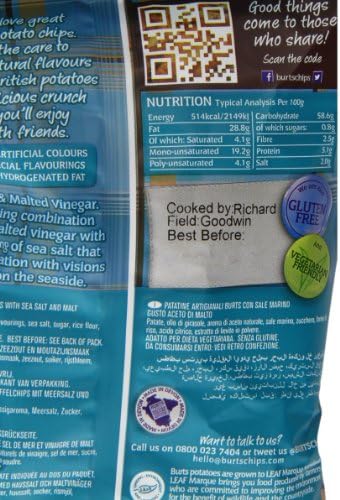 Burts Potato Chips Salt and Vinegar 40 g (Pack of 20)