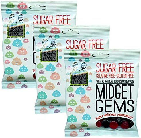 3 x Free From Fellows Sugar Free Midget Gems Sweets 3.5oz