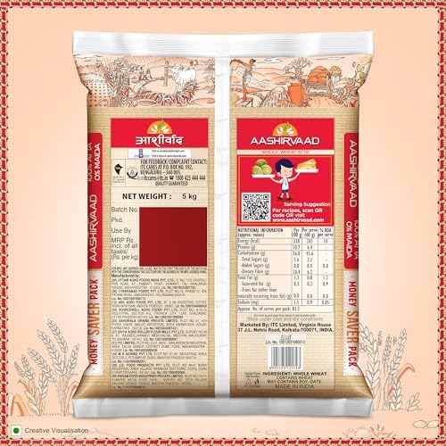 Aashirvaad Whole Wheat Flour (Atta) - 11 Lbs