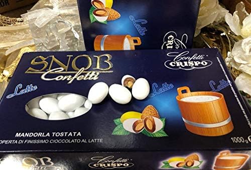 Italian Tiramisu Toasted Almonds Covered with Chocolate and Sugar Layers from Confetti Crispo Italy - 1 Kilo, 2.2 LBS (One or Two Boxes)