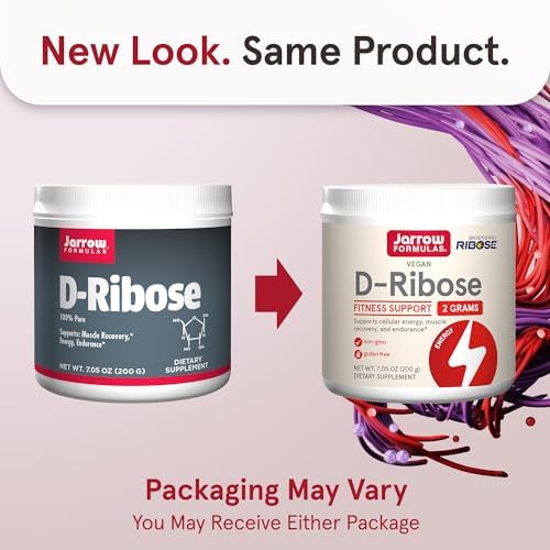 Jarrow Formulas® D-Ribose 2 Grams, Dietary Supplement, Fitness Support, Muscle Recovery and Endurance, 7.05 oz, Up to a 90 Day Supply