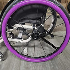 1 Pair 24-inch Rear Wheel Sports Wheelchair Non-Slip Wear-Resistant Silicone Hand Push Cover, Hand Wheel Snare Pads,Purple