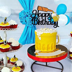 Happy Birthday Beer Cake Topper, Glitter Topper for Cheers and Beer Themed Parties, Cake Decorations for Adult Men Women Night Club Event Party (6.7"x5.16")