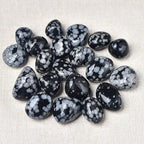 Erliway Snowflake Obsidian Healing Crystal Stones, 1.25-2.0" Large Reiki Healing Gemstones Natural Tumbled Polished Stones for Energy Witchcraft Therapy Meditation
