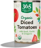 365 by Whole Foods Market, Organic Diced Tomatoes with Basil, Garlic, & Oregano, 14.5 Ounce