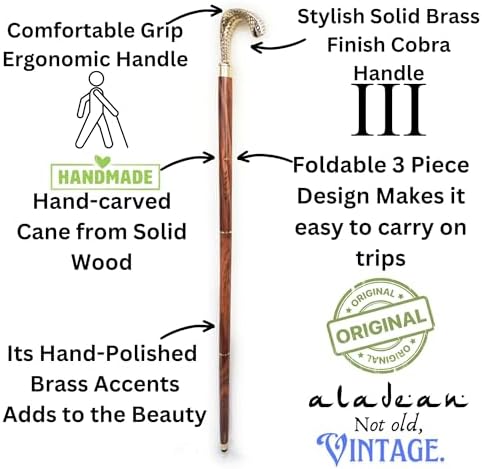 Walking Cane - Handmade,Wooden, Ergonomic, Stylish - Canes for Men, Cane for Women - Elderly Walking Sticks for Seniors, Unique, Wood