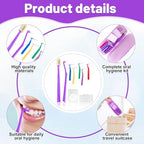 9-in-1 Orthodontic Oral Care Kit with Case – Toothbrush, End Tuft Toothbrush, 5 Interdental Brushes, Dental Floss, Dental Wax – Portable Hygiene Set for Braces and Daily and Travel Use (Purple)