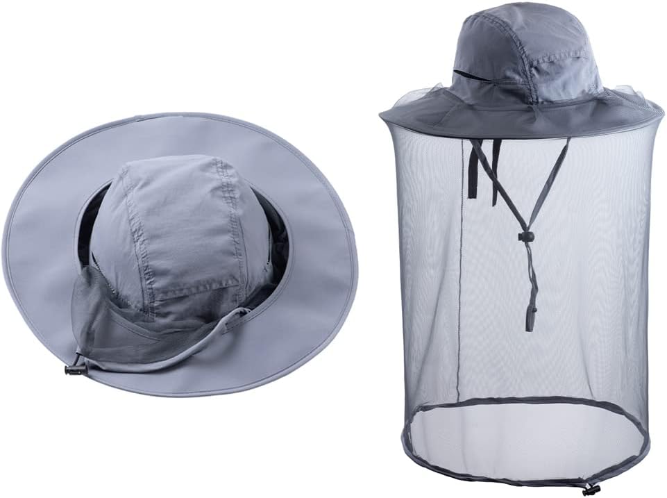 Head net hat Beekeeping Beekeeper bee Veil hat Hunting Netting mesh Hood Cap bee Keeper Catcher Halloween Costume Dark Grey