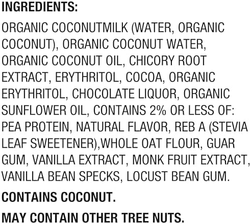 SO DELICIOUS Dessert Coconut Milk Bar Mini Chocolate Vanilla No Sugar Added, 2.3 Fl Oz, 4 Count