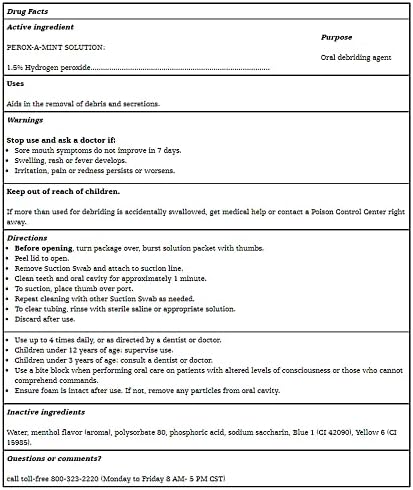 Toothette® Oral Care Single Use Suction Swab System with Perox-A-Mint Solution - Each (1 System/Package)