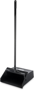 Carlisle FoodService Products Duo-Pan Upright Dust Pan with Serrated Yoke for Home, Restaurants, Kitchen, Lobby, And Office, Plastic, 30 Inches, Black