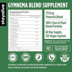 STAY ALIVE Gymnema Sylvestre 25:1 Extract, 120 Capsules with Bitter Melon, Ceylon Cinnamon, Berberine, Turmeric, Ginger, Amla Powder and Fenugreek, Non-GMO & Gluten Free Gymnema Sylvestre Supplement