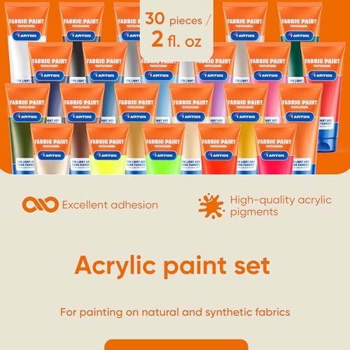Orange Fabric Paint 2 fl. oz Tube – Permanent Fabric Paint Orange for Clothes | Textile Clothing Paints for Cotton and Synthethic Fabrics, Furniture Upholstery, Shoes, Sneakers, T-Shirt, Tote Bags