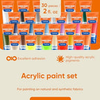 Orange Fabric Paint 2 fl. oz Tube – Permanent Fabric Paint Orange for Clothes | Textile Clothing Paints for Cotton and Synthethic Fabrics, Furniture Upholstery, Shoes, Sneakers, T-Shirt, Tote Bags