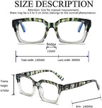 Hubeye 3 Pairs Retro Oversized Large Frame Reading Glasses for Women Men Square Fashion Oprah Style Blue Light Blocking Computer Reader with Glasses Cloth Cover +1.0