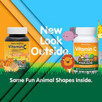 NaturesPlus Animal Parade Vitamin C Children's Chewable - Natural Orange Juice Flavor - 90 Animal-Shaped Tablets - Vegan, Vegetarian, Gluten Free - 45 Servings