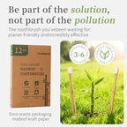 Bamboo Toothbrush BPA-Free Bristles Biodegradable Handle Ergonomic Design 12 Pack Natural Wooden Oral Care Set for Adults
