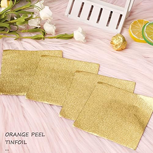 200pcs Foil Candy Wrappers, 4x4 inches DIY Square Package Wrapping Papers for Chocolate Candy Packaging