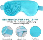 2PCS Gel Eye Mask Reusable Cold Therapy Gel Bead Eye Mask for Puffiness/Dark Circles/Eye Bags/Dry Eyes/Headaches/Migraines/Stress Relief (Blue)
