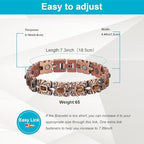 Copper Bracelets for Women Men, Pure Copper Adjustable Magnetic Bracelet with Yellow Stone, Healthy Jewelry Gift (Yellow)