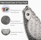 Shower Foot and Back Scrubber Mat,Wall Mounted Shower Foot Scrubber with Suction Cups,Exfoliating Silicone Massage Foot Cleaner for Shower(Grey&Blue)