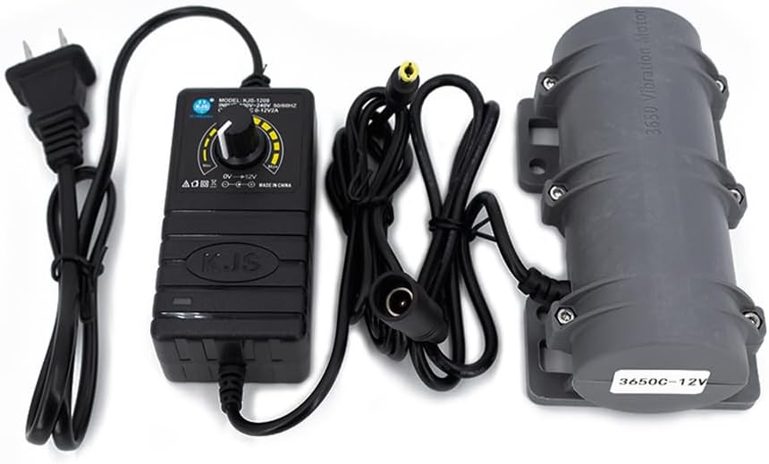 12V DC Motor 3800rpm Strong Vibration Industry Mini Vibration Motor with Sturdy Plastic Shell Rotary Speed Vibrating Motor for Massage Bed Chair Medical Instruments (12V Motor+Power)
